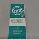 Tom's of Maine Whiten Plus Coconut Oil Fluoride Free Toothpaste, Natural Whitening Toothpaste with Coconut Oil and Plant-Based Cleansers, Whitens Without Causing Sensitivity, Gentle Mint, 4.0 Oz
