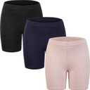 RieKet Girls Bike Cartwheel Shorts for Girls Toddler Under Dress Dance Short Kids Biker Shorts Black Navy Blue Pink 3 Pack 11-12 Years