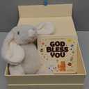 Praise Bunny Christian Gift Set for Kids  11 Singing Plush Toy with 3 Bible Songs, Hardcover Blessing Book, Keepsake Box, Stickers - Birthday, Christening Gift for Baby, Toddlers