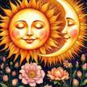2 x Miairivy Sun & Moon 5D Diamond Painting Kits for Adults, Diamond Art Sets for Adults Beginners, Full Round Drill Dot DIY Gem Art Craft Home Wall Decor and Gift - 12x16 Inches