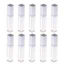 10 Pcs 7.5ml Plastic Square Clear Lip Gloss Tubes Vials with Mirror LED Light Lip Glaze Tube Bottles Refillable Makeup Lipstick Tube DIY Cosmetic Container Travel for Woman Girl(Silver)