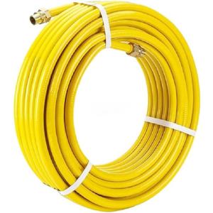 100FT Standard Fexible 3/4'' Propane Gas Line Hose, 3/4in Corrugated Stainless Steel Tubing Pipe, Natural Gas Line Propane Pipe Conversion Kit Grill Hose with 2 Male Adapter Fittings