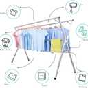 AIODE Clothes Drying Rack for Laundry Foldable, 79 inch Stainless Steel Pool Towel Rack Outdoor Free Standing Clothing Hanger Indoor
