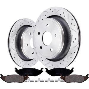 Rear Brake Pads And Rotors Kit Compatible With Dodge Ram 1500 Pickup 2005-2010,Ram 1500 2011-2018/Classic 2019-2023,Dodge Durango 2004-2009,For Chrysler Aspen 2007-2009, 5-Lug Wheels