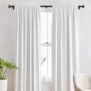 IFELS Heavy Duty Curtain Rods for Windows 48 to 84 Inch, 1 Inch Adjustable Black Curtain Rod with Easy Installation and Modern Design (A1,Black,30-90")
