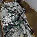 7.5ft Snow-Flocked Hinged Artificial Christmas Pencil Tree w/1189 Mixed Tips