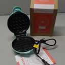 CROWNFUL Mini Waffle Maker Machine, 4 Inch Chaffle Maker with Compact Design, Easy to Clean, Non-Stick Surface, Recipe Guide Included, Perfect for Breakfast, Dessert, Sandwich, or Other Snacks (Mint Green)