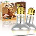 REPTI ZOO 2 Pack Heat Lamp 75W, Intense Basking Spot Simulated Natural Sunlight Heating Lamp Bulb, Heat Emitter UVA Heat Lamp Bulb for Reptile Chickens Pet Brooder