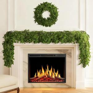 6FT Christmas Cedar Garland Realistic with Soft Pine Needles, Faux Greenery Pine Garland for Mantle Fireplace Staircase