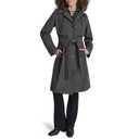 DKNY Women's Belted Trench Coat With Hood – Lightweight Water-resistant Long Jacket (EXP 02/26/26) Medium
