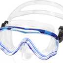 EverSport Swim Goggles Adult with Nose Cover, Anti-fog Clear Diving Mask Wide View No Blurring for Men Women Youth (Transparent Blue)