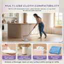 Snap Grip Mini Mop,Convenient Cloth Changing Mini Mop,Retractable Gap Dust Cleaner Flat Mops with Locking Head &Sweeping Cloths,1mop + 5random Color Rags (Purple)