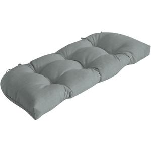 Arden Outdoor Wicker Settee Cushion, 41.5 x 18, Rain-Proof, Fade Resistant Stone Grey Leala