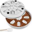 Slow Feeder Dog Bowls with Measuring Spoon, Stainless Steel Slow Feed Pet Bowl with Non-Slip Mat, Metal Feeder Dog Bowl for Small, Medium, Large Dogs to Slows Down Eating