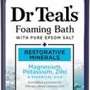 Dr Teal's New 2025 Restorative Minerals | Pure Epsom Salt Soak, 3 lbs. and Foaming Bath, 34 Fl Oz (Restorative Minerals Salt + Foaming Bath), 4 Pack
