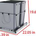 35QT Pull Out Trash Can for Under Sink Storage, Adjustable Sliding Drawer System, Doesn't Include Door Fittings (2*35 qt)