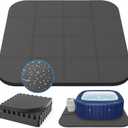 AFFLUENT 85" EVA Hot Tub Mat & Pad for Inflatable Tubs - 1/2" 12MM Thickened Non-Slip Outdoor/Indoor Protective Mat, Waterproof Durable Inflatable Hot Tub Accessories, Easy Clean (Black)