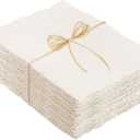 100 Sheets Watercolor Paper 5 x 7inch, 300 GSM Deckled Edge Paper Rough/Textured Handmade Paper for Watercolors, Wedding Invitations, Cards, Crafts