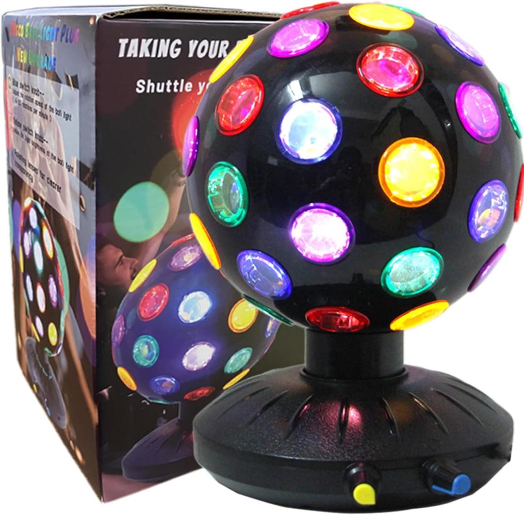 Spinning 6 Inches Disco Ball Light Adjustable Rotating Speed Light Brightness Party Lights Dj Strobe Lamp with 1M/ 3.28ft USB Cable for Birthday Gathering Club Decorations (USB / Battery Powered)