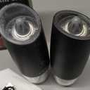 Rechargeable Pepper and Salt Grinder Set, with Gravity Sensing Switch and LED Light, One Hand Automatic Operation -Black/2 Pack