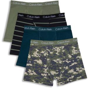 Calvin Klein Boys' Classic Cotton Stretch Boxer Briefs Underwear 4 Pack, Camostripe Pk, Medium
