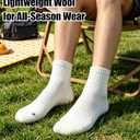 3 Pairs Merino Wool Ankle Socks for Men Women - Athletic Business Casual Running Arch Support Everyday (White, XXL)