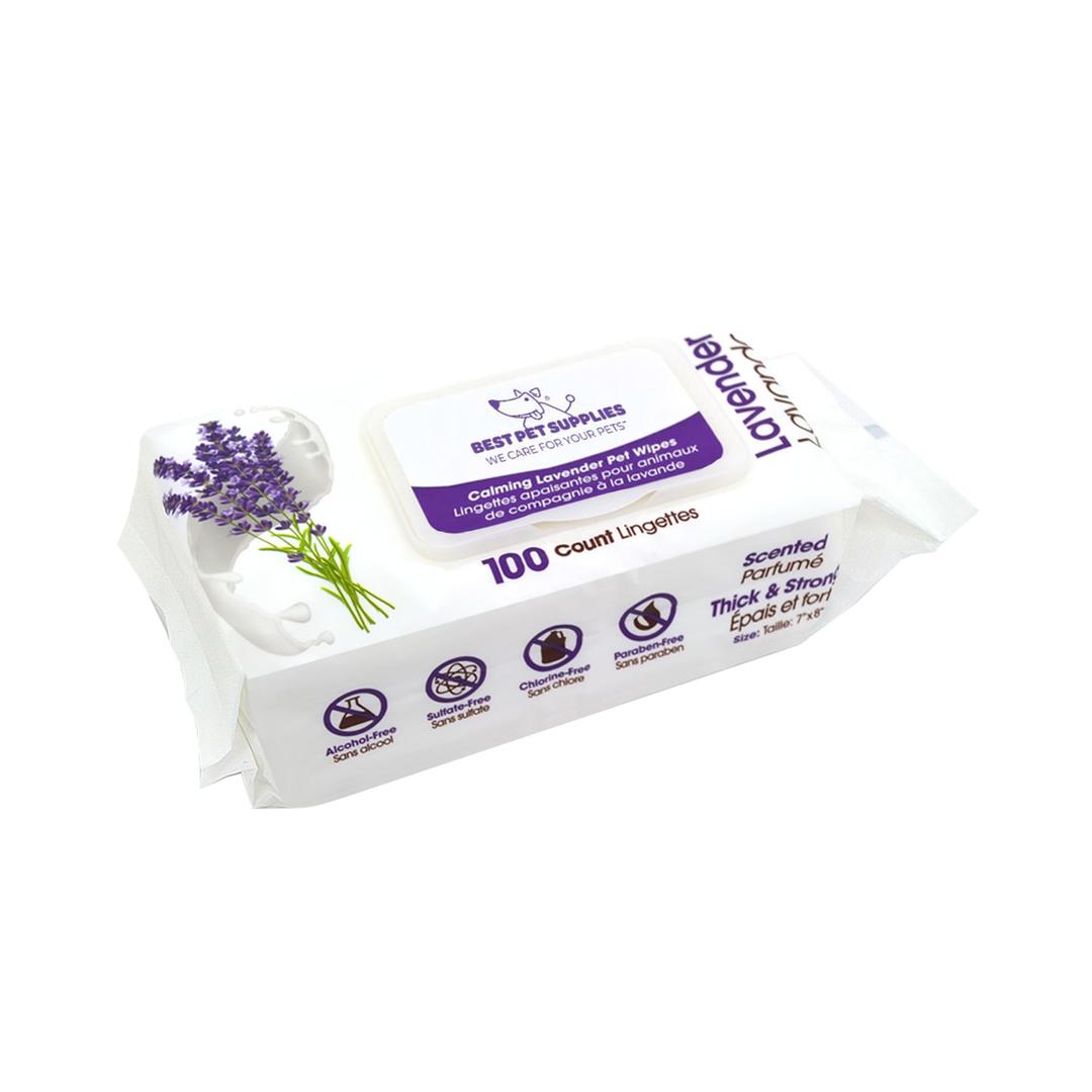 Best Pet Supplies Pet Wipes for Dogs - Dog Wipes Cleaning Deodorizing, for Coats, Ears, Paws - Calming Lavender, Aloe Vera, 200 Count