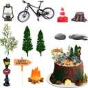 Knana 18Pcs Bicycle Cake Topper Bike Cake Decorations for Bicycle Themed Birthday Party Supplies