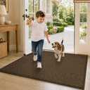 COSY HOMEER Door Mat Non-Slip Entryway Rugs Dirt Trapper, 32"x48", Brown