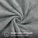 decorUhome Chenille Soft Cozy Throw Pillow Covers 16x16 Set of 2, Modern Farmhouse Boho Velvet Decorative Pillow Cases with Stitched Edge for Couch Sofa Bed Home Decor, Neutral Gray
