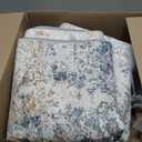 Area Rug Living Room Rugs - 6x9 Abstract Large Soft Indoor Washable Rug Neutral Modern Low Pile Carpet for Bedroom Dining Room Farmhouse Home Office - Beige Blue