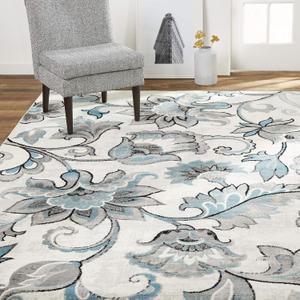 Home Dynamix Boho Odesa Area Rug 7'9"x10'2", Ikat Ivory/Blue Home Dynamix Boho Odesa Area Rug 7'9"x10'2", Ikat Ivory/Blue