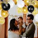 68Pcs Black White Gold Balloons with 12 Inch Black Gold Confetti Balloons for Graduation Birthday Wedding Party Decorations (Heibaijin)