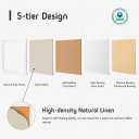 Gideal Cork Board with Pine Wood Frame, White Bulletin Board, Linen Surface, 36" x 24"