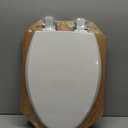 Mayfair Cassel Slow Close Toilet Seat, Easy Clean, Non Slip Premium Wood Seat, Easy Install, Made in USA, Elongated, White