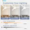 VOLISUN Ceiling Fans with Lights Flush Mount, 42 inch Low Profile Ceiling Fan with Light and Remote, Queit & Reversible Motor,3CCT, Dimmable, White Modern Ceilings Fans for Bedroom, Living Room