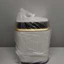 TIPGO Bathroom Trash Can with Lid, 2.1 Gallon / 8 Liter Small Garbage Can, Press Top Bin, Stainless Steel Wastebasket with Pop-Up Lid for Bedroom, Living Room, Office (White)