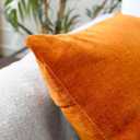 Encasa XO Thick Chenille Throw Pillow Covers Set of 2 | Orange - (18"x18") (45x45 cm) | Decorative Accent Square Throw Pillow Cases for Couch, Home Decor, Sofa