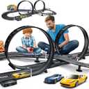 Kids Toy-Electric Powered Slot Car Race Track Set Boys Toys for 6 7 8-12 Years Old Boy Girl Best Gifts (Blue and Yellow Car)