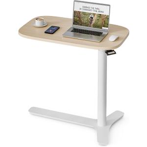 Muvai 30" Large Overbed Table with Wheels Adjustable Height Ideal Bedside Table for Home Medical Use - Rolling Table for Hospital - Over Bed Desk,Versatile Bedside, Lap Desk, Laptop Stand,Oak