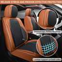 Car Seat Covers Full Set, Leather Seat Covers for Cars, Breathable Seat Cover, Suitable for SUV/Truck/Sedan/Automotive (Brown, 5 Piece)