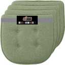 GORILLA GRIP Slip Resistant Tufted Chair Cushions, No Ties Required, Memory Foam Pads for Dining Room Kitchen Table, Office, Rocking Chairs, Plush Seat Cushion Pad, Home Decor, Set of 2, 16x17, Green