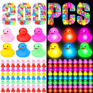 Deekin 48 Pcs LED Light up Rubber Duck Operation Christmas 2'' Glow in The Dark Rubber Duck for Birthday Party Baby Shower Supplies Party Favors Decor Creative Gift Classroom Prizes