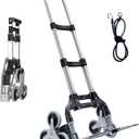 Stair Climbing Hand Truck, Heavy Duty Stair Climbing Cart Telescoping Handle and 6 Wheels for Home Shopping Moving Warehouse(Black Manual)