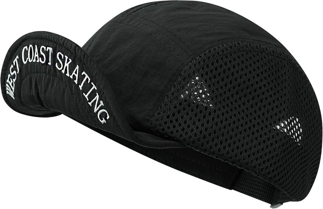 CLAPE Baseball Cap for Men, Moisture-Wicking Flip Up Bike Cycling Hat Quick Dry Mesh Short Brim Hat