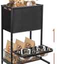 Dog Storage Organizer, Adjustable Heights Dog Toy Storage, Pet Storage Organizer with Wheel, Pet Feeding Station for Small, Medium, Large Dogs