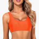 Tempt Me Women Orange Scoop Neck Bikini Crop Top Swimsuit , XXS