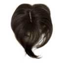 Anemone 6 inch Short Middle Part Straight Real Human Hair Topper Small Thin Clip-in Hair Bangs for Mild Hair Loss Suitable for Women and Men Reddish Tone (Dark Brown)