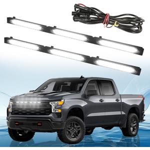 LED Front Grille Lights Fits for 2022-2025 Silverado 1500 WT Custom Trail Boss Custom Grill Lights Front Bumper Light for Chevr y Silverado 1500 Accessories 84692656 (White)