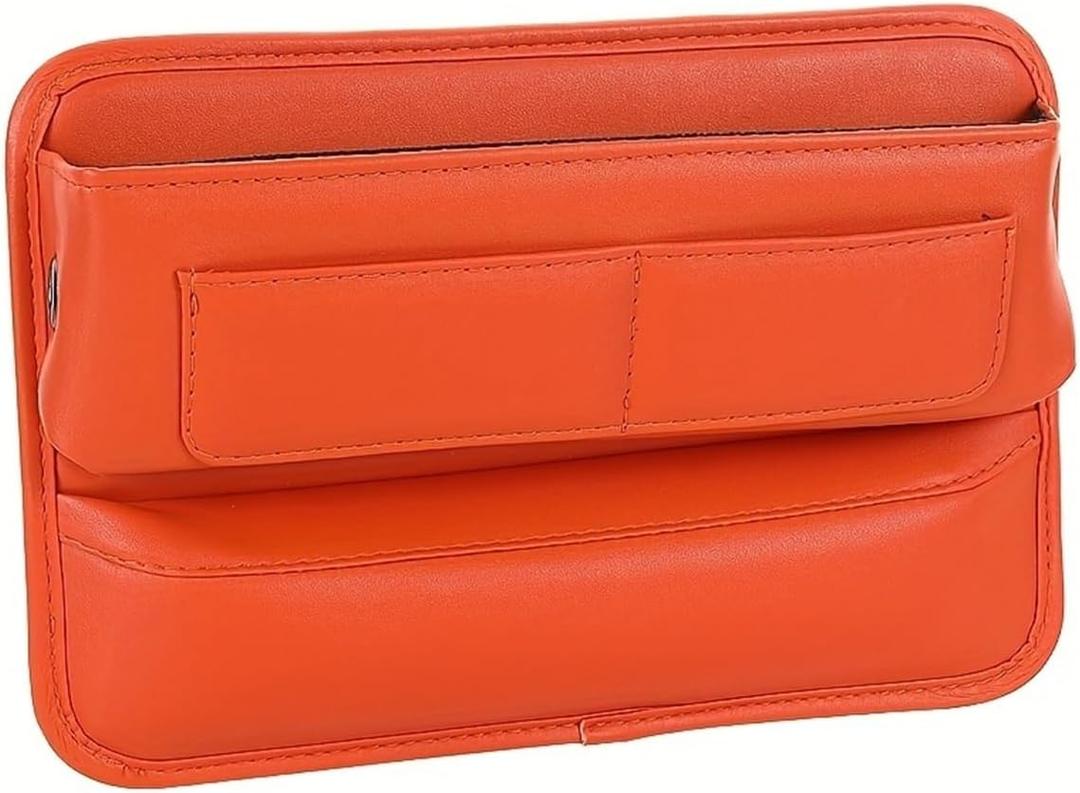 Multi-Functional Car Storage for Cards, Measuring 7.87-11.81 Inches, Designed to Fit in The Between The Front Seats, Providing Extra Storage Space.(Orange)